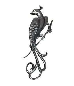Vintage Bird of Paradise Brooch 925 Sterling Silver with Rhinestones - Picture 1 of 7