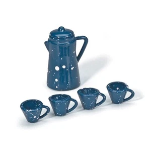 Blue Graniteware Coffee Pot w/ Dollhouse Miniature 1:12 Scale - US SHIPPER! - Picture 1 of 1