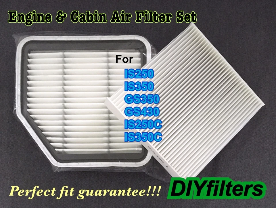 Engine & Cabin Air Filter For Lexus IS250 IS350 GS350 GS430 IS250C IS350C - Image 1 of 1