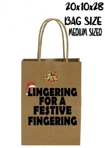 Fun Novelty/Gifts Bag, Lingering For a Festive Fingering Christmas Gift bag - Picture 1 of 7
