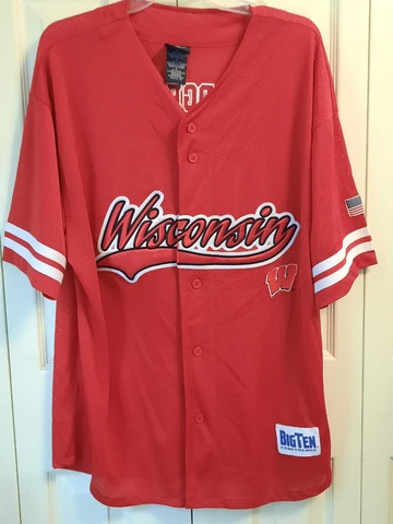 Wisconsin Badgers Team Starter Stitched NCAA Baseball Jersey Size Large #3 Cover