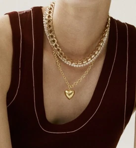 Collar ROXANNE ASSOULIN El Mini Corazón Hinchado en Oro - Imagen 1 de 10