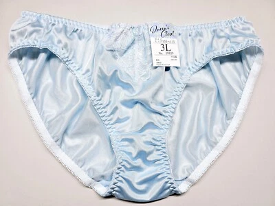 Bragas de nailon japonesas US L/JP 3L suaves brillantes tricot bordado bikini azul Foto 1 de 4