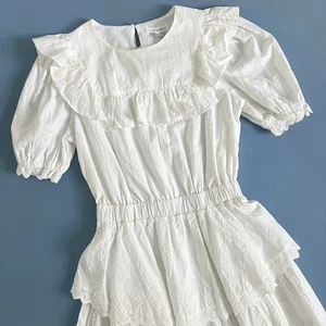 Vestido Free The Roses Volantes Encaje Blanco Cottage Core Prairie Mini Nuevo con Etiquetas Talla Pequeña - Imagen 1 de 6