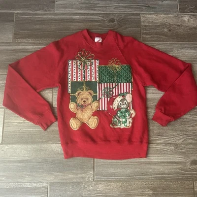 Sudadera vintage hecha a mano de vacaciones de Navidad para niños de los años 80-90, talla grande Foto 1 de 4