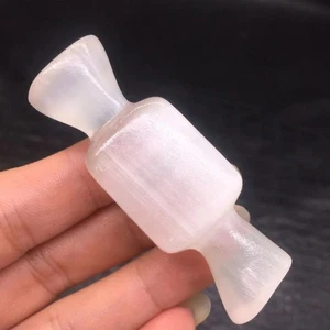 Natural Gypsum Selenite Quartz Crystal Carved Candy Sweets Healing Decorate 1Pc - Picture 1 of 22