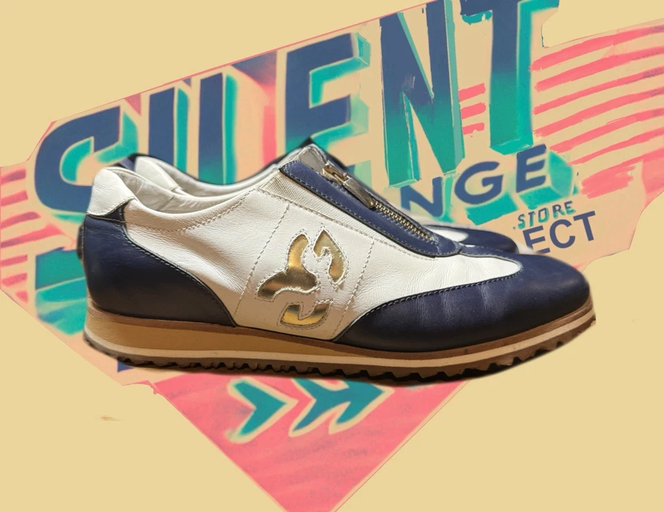 Tênis de golfe feminino Walter genuíno pop star panturrilha azul/branco 39 1/2 - Imagem 1 de 4