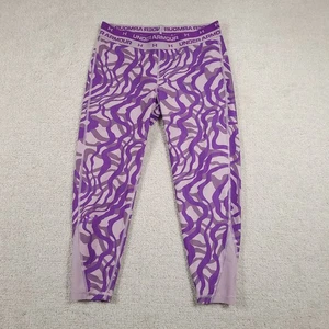 Under Armour Leggings Womens XL Purple Camo Compression Pants Athletic - Picture 1 of 10