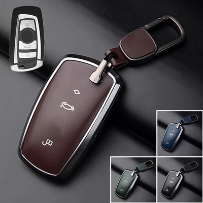 Funda para llave de coche de cuero de aleación de zinc para BMW 1 2 3 4 5 6 7 X3 X4 X5 F10 F15 M5 Foto 1 de 4
