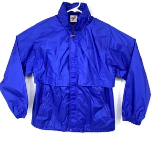 Vintage Speedo Herren blau durchgehender Reißverschluss verdeckte Kapuze Designer belüftete Jacke Medium - Bild 1 von 8
