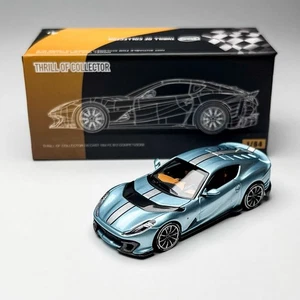TOC 1/64 Scale Ferrari 812 Competizione Blue2 Diecast Car Model Toy Gift - Picture 1 of 6
