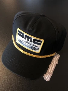 NEW! DMC DeLorean Black | Yellow Rope Patch Snapback Hat - Picture 1 of 3