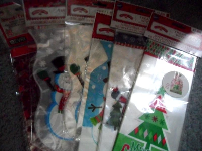 Christmas Cellophane Treat Bags with Ties Lot - Image 1 of 4