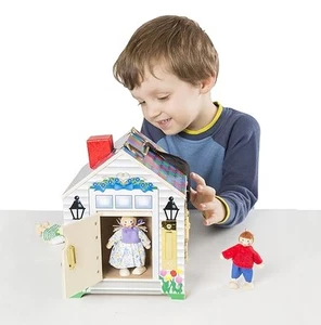 Melissa & Doug Timbre de Madera Take-Along Casa de Muñecas - Timbre Sonidos, Llaves, 4 - Imagen 1 de 1