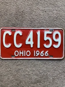 1966 Ohio License Plate - CC 4159 - Very Nice! - Picture 1 of 2
