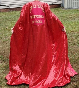JAMES BROWN RED SEQUINED CAPE REPLICA, Godfather of Soul - Picture 1 of 3