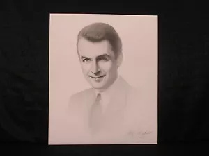 Jimmy Stewart Schauspieler Gary Saderup Schwarz-Weiß-Lithographie Its a Wonderful Life - Bild 1 von 2