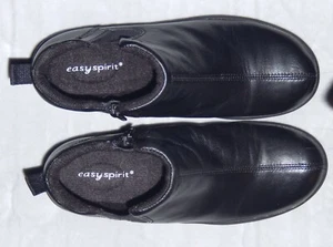 NEW Easy Spirit Genuine Leather Ankle Boots, Black, Non Slip, Soft Lined, Sz 5 - Picture 1 of 7