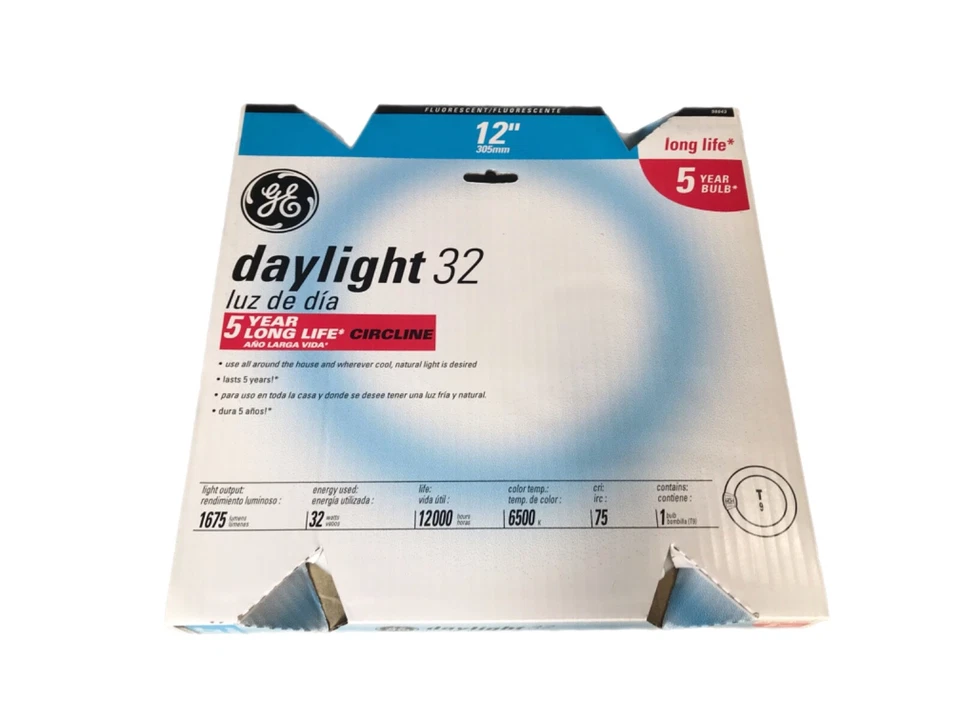 GE 32W FC12 T9 Circline Circular Fluorescent LIGHT BULB Daylight White 12"- NEW - Image 1 of 2