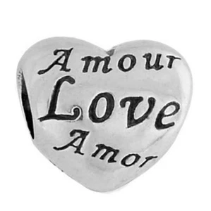 Authentic Pandora Sterling Silver 'Language of Love' Charm - Picture 1 of 4