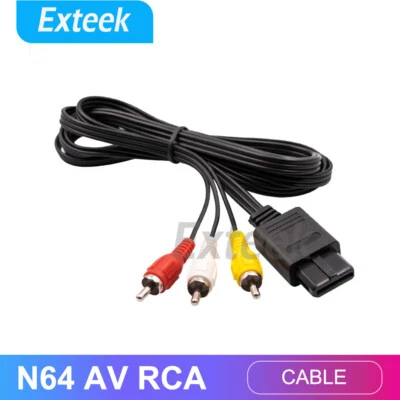 AV Audio Video TV RCA Cable Cord for Nintendo 64 NGC SFC SNES GameCube - image 1 of 4