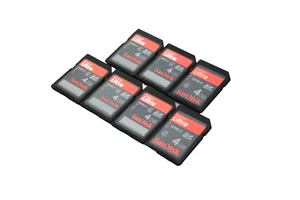 Lot of 7 SanDisk Ultra 15MB/s Class 4 SDHC Memory Cards 4GB - Picture 1 of 4