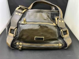Borsa a secchiello VINTAGE Jimmy Choo Maddy verde cachi in pelle borsa di design - Foto 1 di 7