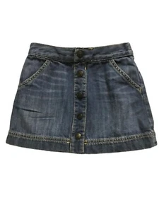 Crazy 8 Toddler Girls Size 5T Button Front A-Line Denim Blue Jean Short Skirt - Picture 1 of 4