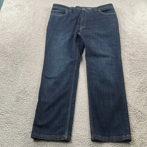 Duluth Jeans Mens 40x34 Ballroom Flex Straight Leg Zip Fly Blue Denim Workwear - Picture 1 of 14