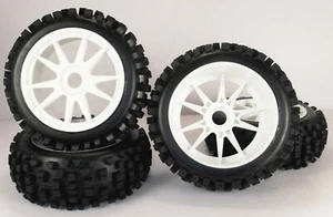 4PCS RC 1/8 Buggy Car Off Road Tires Glued Hex 17mm (WSK) Big Block - Picture 1 of 2