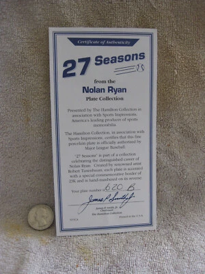 Nolan Ryan 27 Seasons [Certificate of Authenticity] signed - Image 1 of 2