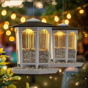 2 Pack Solar Bird Feeders for Outdoors Hanging - Attract Wild Birds & Cardinals - Picture 1 of 8