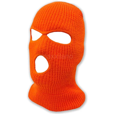 Лыжная маска с 3 отверстиями зимняя шапка-бини балаклава на все лицо вязаная теплая тактическая шляпа - Изображение 1 из 4