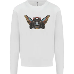 Ancient Egypt Winged Cats Eye Of Horus Kids Sweatshirt Sweater - Picture 1 of 82