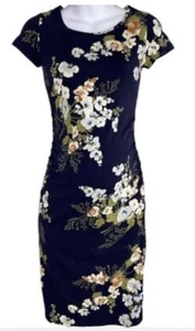 Women’s Isabel & Ingrid Short Sleeve Maternity T Shirt Dress Navy Floral S NEW! - Picture 1 of 7