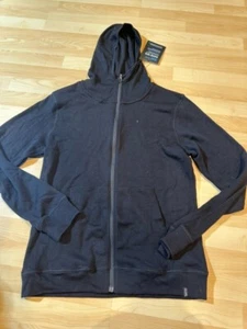 Sudadera con capucha Woolly para hombre Merino Proknit de lana cremallera completa negra talla grande 250 GSM - Imagen 1 de 8