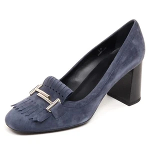 F6522 decollete donna light blue denim TOD’S scarpe frangia double T shoe woma - Imagen 1 de 4