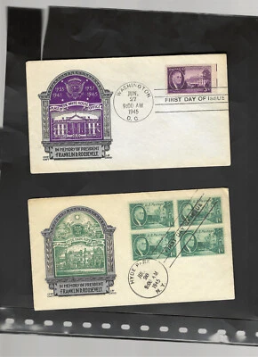 USA-COVERS-1945-CACHET-FDC-ROOSEVELT--F-#959 - Image 1 of 2