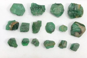 75 Carat Natural Emerald Faceted Rough Crystal Lot From Swat, Pakistan Gemstone - Picture 1 of 24