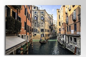 GROß 36 x 24 ZOLL UK HANDGEFERTIGTE GONDEL VENEDIG ITALIEN LEINWANDBILD WANDBILD BILD DRUCK - Bild 1 von 1
