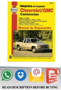 Manual de reparación y servicio de taller de camionetas Chevy Pick-up 1988-1998 - Imagen 1 de 1