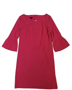 TALBOTS abito tubino donna $129 NUOVO MANICA 3/4 rosa caldo taglia 2 - Foto 1 di 18