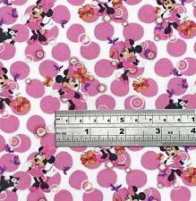 Polka Minnie 100% Baumwolle Lizenziert Disney Print Kleid Craft Kinder Stoff
