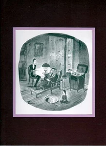 Chas Addams ADDAMS FAMILY - 'FAMILY NIGHT' MATTED PRINT Frame Ready - Picture 1 of 1