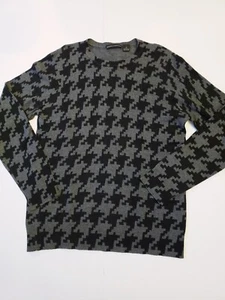 Autumn Cashmere Houndstooth 100% Cashmere Crew Neck Long Sleeve Pullover Size S - Picture 1 of 6