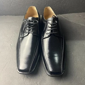 Stacy Adams Men's Black Shoe Lace Square Toe Wing Tip Dress Shoes Size 9M New - Picture 1 of 8