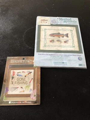 Kit punto de cruz dimensiones + ciudad natal. Lote de 2 Pesca y Pesca Gone De Colección NUEVOS Foto 1 de 4