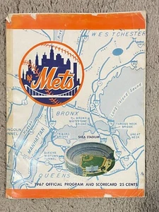 NY Mets Shea Stadium Program Scorecard 1967 vs St Louis Cardinals Roger Maris - Foto 1 di 11
