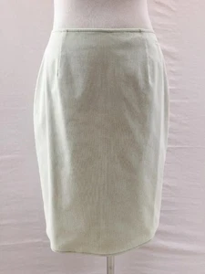 Unger gerader Rock Größe 10 grün weiß Mikrostreifen gefüttert Stretch neu 23" lang - Bild 1 von 5