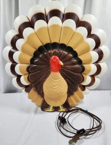 Vintage 1995 Thanksgiving Turkey Blow Mold Signed Dawn Featherstone w/Light - Picture 1 of 8